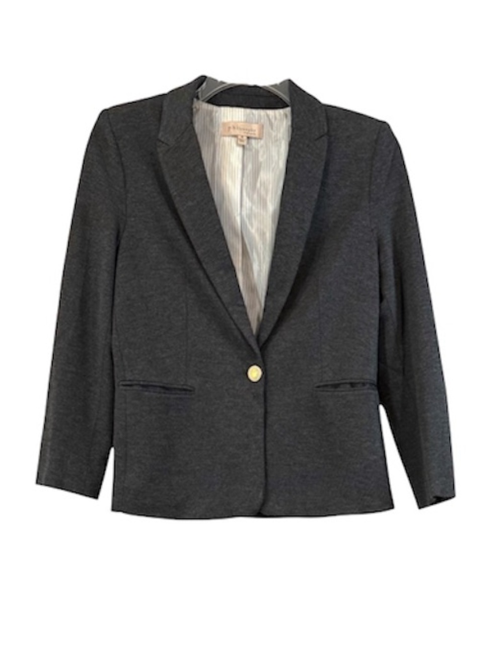 Philosophy Republic Clothing Knit Stretch Blazer Button Jacket Gray Size Medium